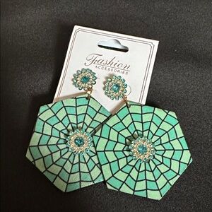 Blue Topaz Spider Web Earrings Set